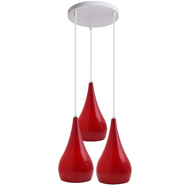 Bohuslava 3 - Light White Pendant, Red