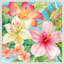 «Tropical Island Florals» par Cynthia Coulter, reproduction d'art sur toile encadrée-109519504