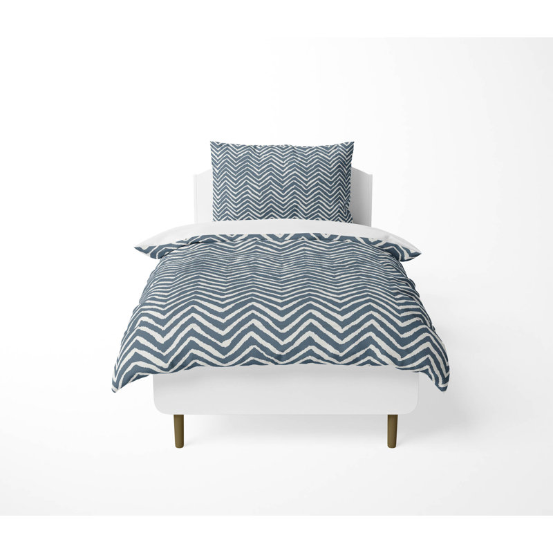 Chevron Snug Comforter Set, Blue