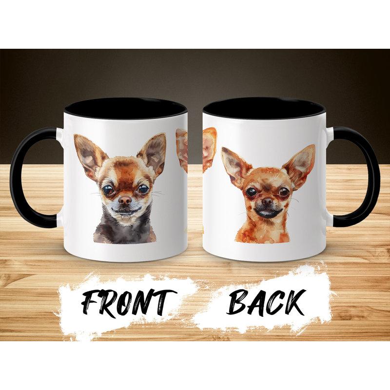 11oz Watercolour Chihuahua Design Coffee Mug, 2