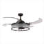 Ventilateur de plafond à pales rétractables de 122 cm (48 po) avec lumière et télécommande, ventilateur de plafond moderne Fandelier, technologie de conception brevetée, pales plus épaisses et plus robustes, noir antique-320471023