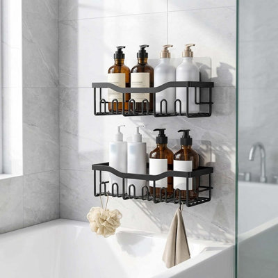 2-Pack Shower Caddy - Rustproof Stainless Steel, No-Drill, Large Capacity Organizer