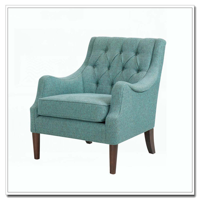 Fauteuil d'appoint capitonné, Sarcelle