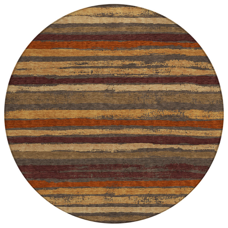 Sylira Chocolate Washable Indoor-Outdoor Rug - , 8' x 8'