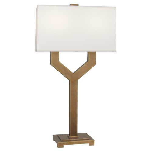 Valerie Table Lamp, White, Vintage Brass