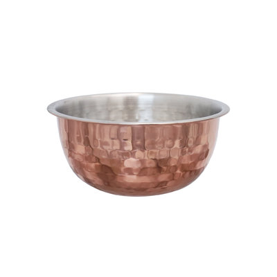 Buckingham Mixing Bowl Stainless Steel Hammered & Copper Finish Salad & Food Preparation Bowl For Mixing Marinating Baking Serving Dishwasher & Freezer Safe 18 Cm 