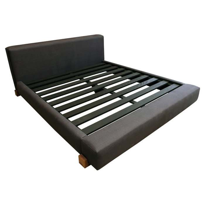 Upholstered Platform Bed, California King, Graphite
