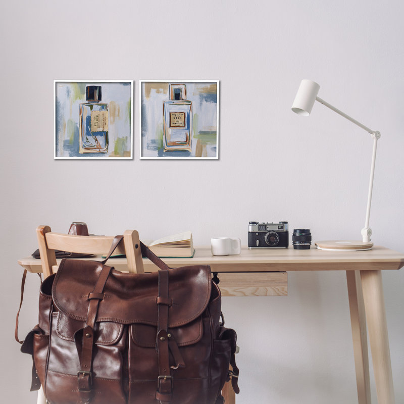 "Abstract", ensemble de 2 giclées d'art par giclée par Melissa Wang, H 12 po x l 12 po, Giclée encadrée blanc bord de mer