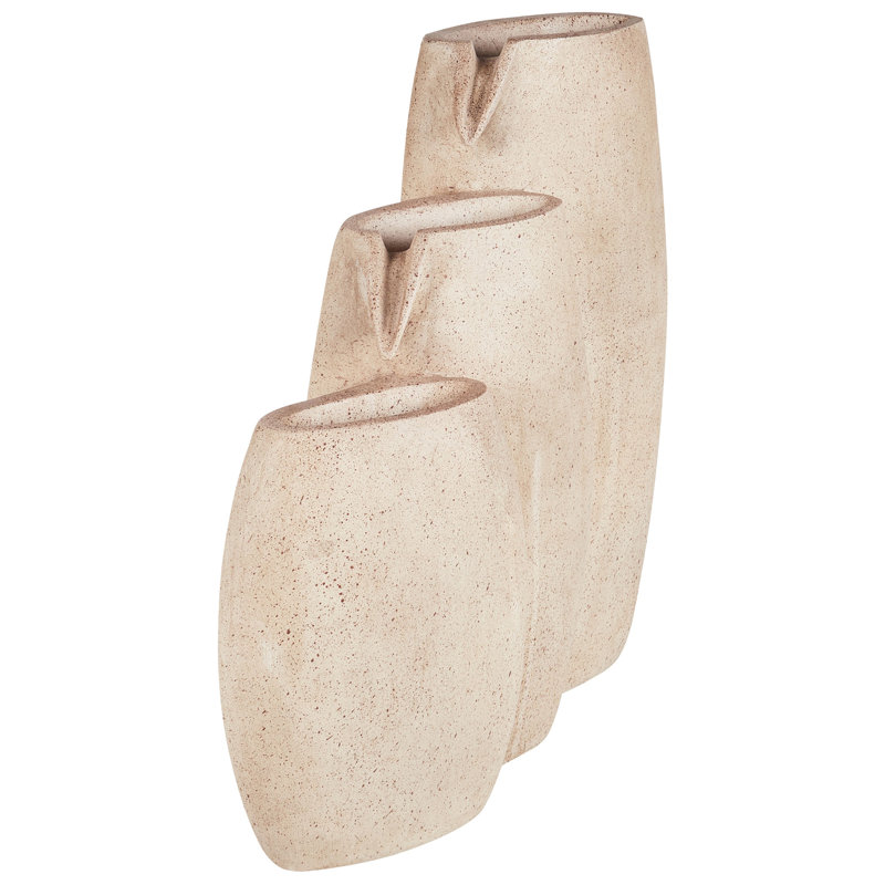 ARKLE Outdoor Floor Fountain with Lights, Beige