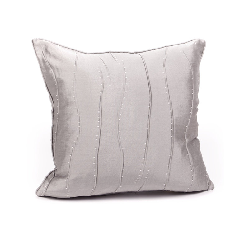 Flo Square Pillow Cover & Insert, Silver