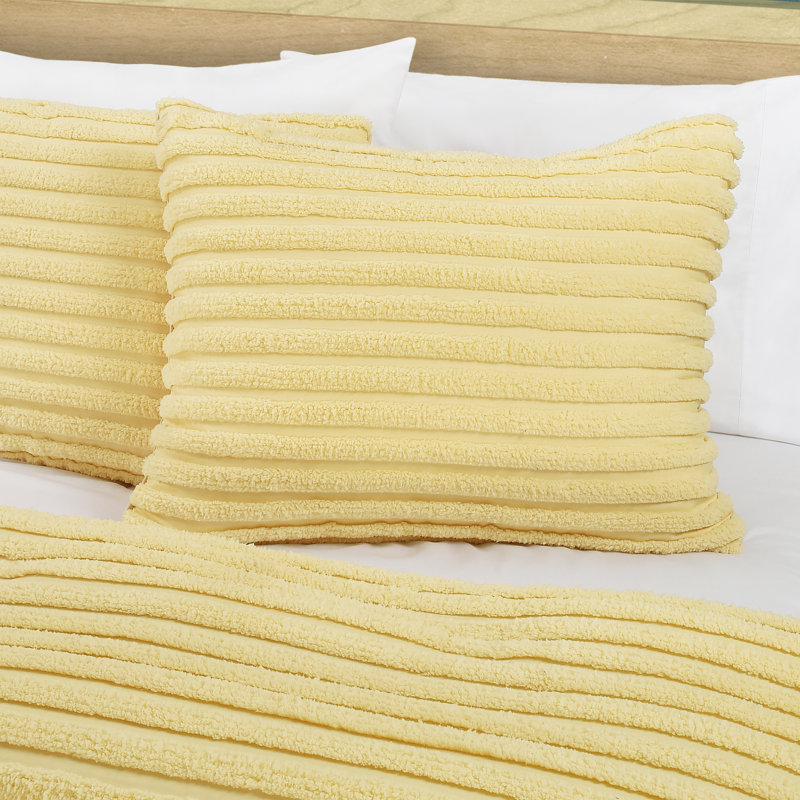 Ensemble d'édredon Darcy, Édredon pour grand lit + 2 taies décoratives sta, Jaune
