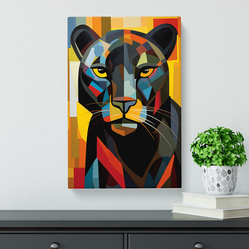 Panther Cubism - No Frame Print, 50cm H x 35cm W x 3cm D