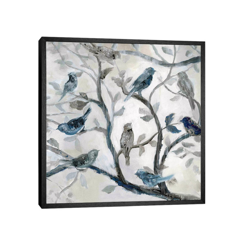 Morning Song II by Nan - Painting on Canvas, 45.72 cm H x 45.72 cm W, Black Framed Canvas