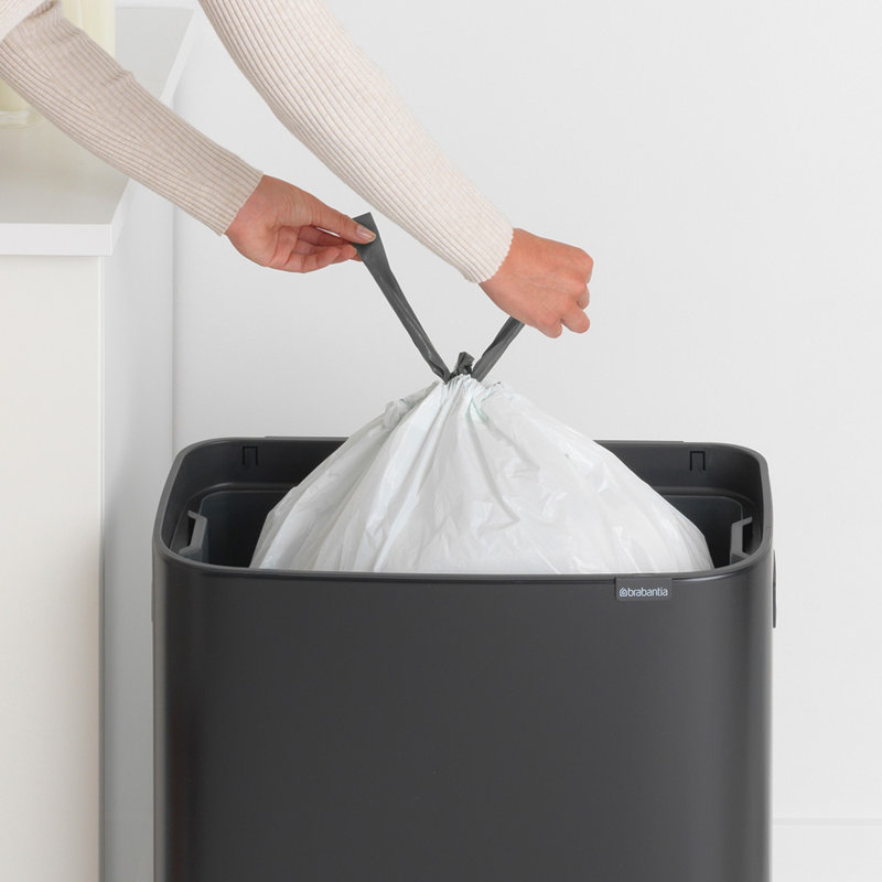 Bo Touch Bin, 60 litre, with 1 inner Plastic Bucket, Black