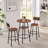 Round Bar Stool Set With Shelves, Stool With Backrest