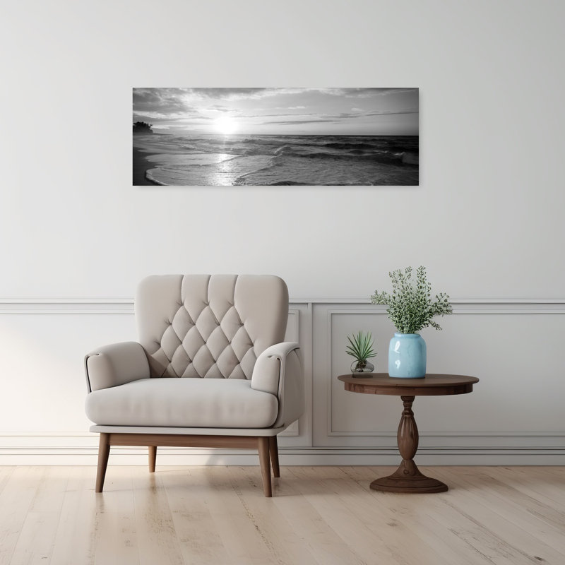 Sunset Over The Sea by Dan Merkel - Wrapped Canvas Panoramic Print, 30.48 cm H x 91.44 cm W