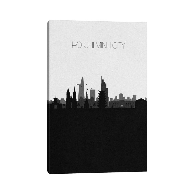 «Ho Chi Minh City, Vietnam Skyline» par Ayse Deniz Akerman - impression sur toile tendue, H 26 po x l 18 po x 1,5 po