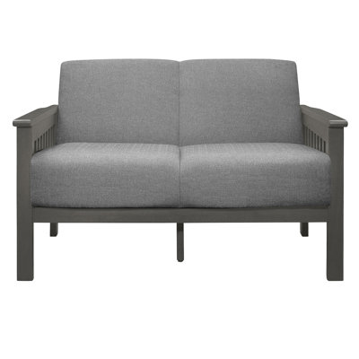 Transitional Gray With Solid Wood Frame And Foam Padding Antique Finish Textured Upholstery Construction