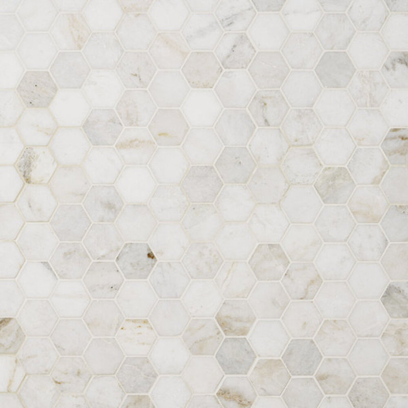 Alaska White Penny Round Polished Marble Tile