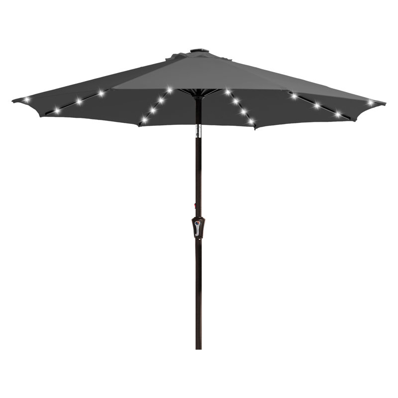 Parasol de marché avec manivelle Beka, Gris, H 94,5 po x l 120 po x P 120 po