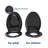 ELLO&ALLO Elongated Toilet Seat Adult/Child,Built-In Potty Training Seat, Soft Quiet Close Non-Slip Seat,Magnetic Kids Seat and Cover for Elongated Oval Toilets,Black-129206383-129206380