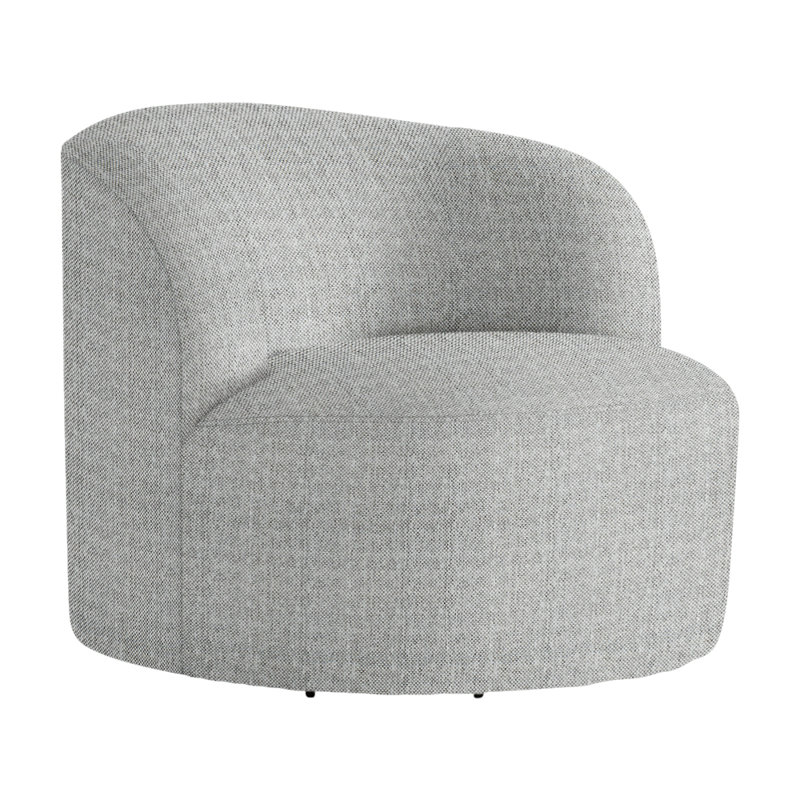 Mulia Outdoor Swivel Lounge Chair, Light Grey/Dark Grey Linen 6032-110