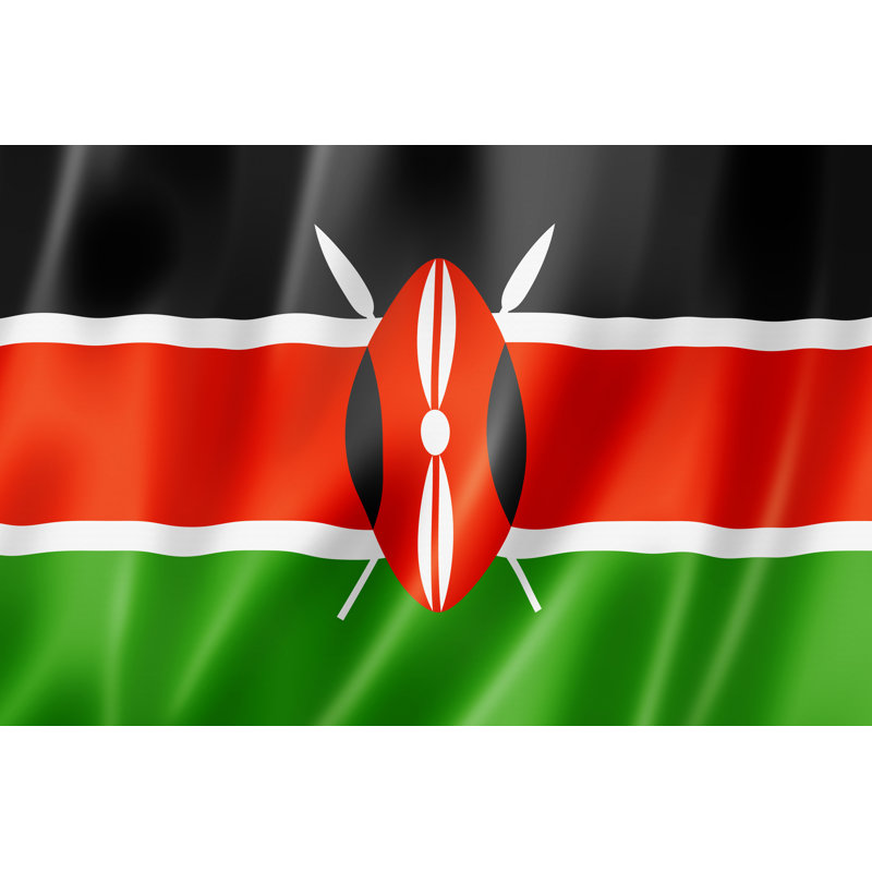Kenyan Flag by Daboost - Wrapped Canvas Print, 30cm H x 46cm W x 3.8cm D