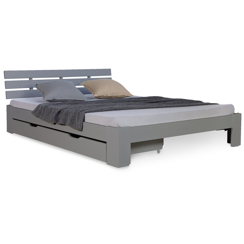 Noille European Double (140 x 200cm) Bed, Grey