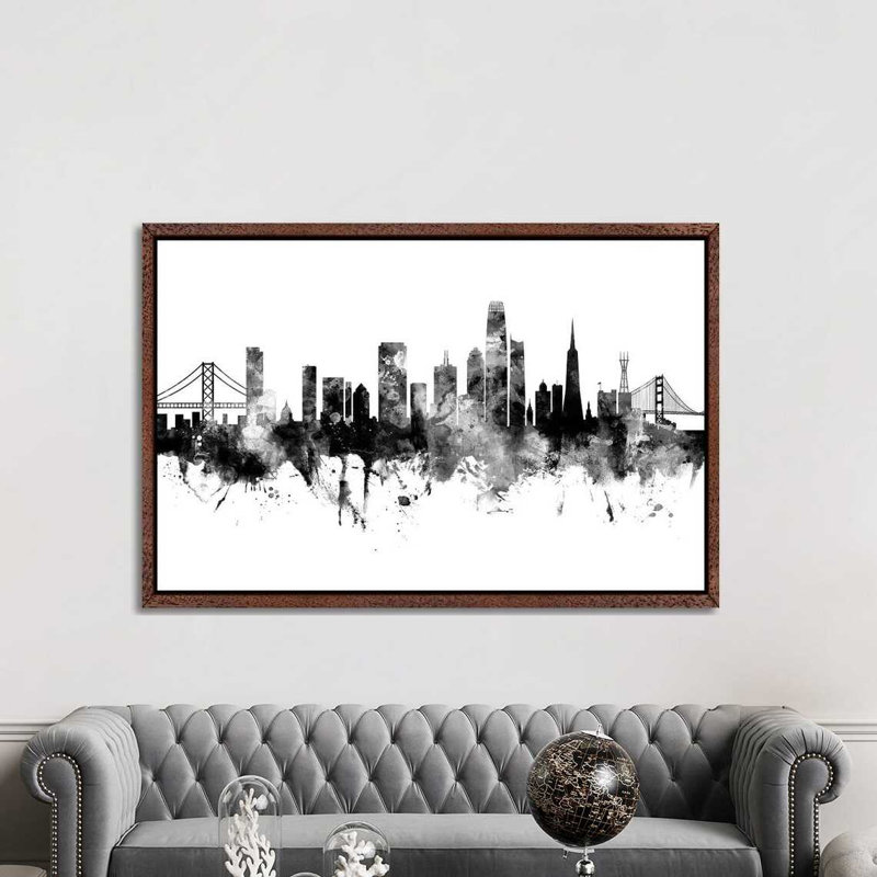San Francisco California Skyline by Michael Tompsett - Print on Canvas, 101.6cm H x 152.4cm W x 3.81cm D