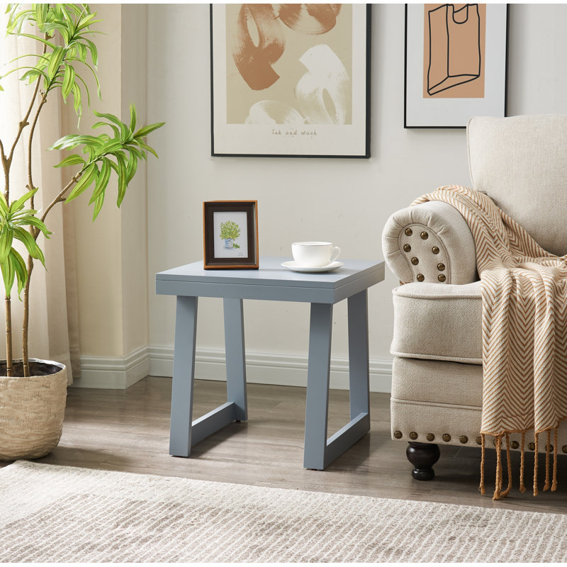 Charlie Square Side End Table, Couch Bedside Nightstand Sofa Table for Living Room/Bedroom/Office, Gray