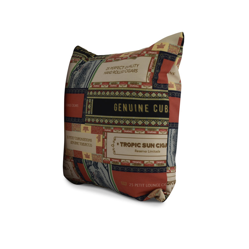 Housse de coussin cubique cubique Flare, Rouge / Orange, 16 po x 1 po