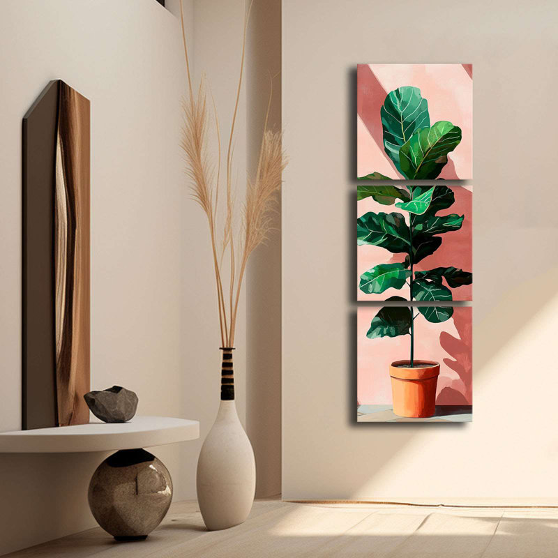 Superbe ensemble de 3 toiles décoratives, 100% toile, 17,7 po x 17,7 po chacune | Structure 100% pin, épaisseur: 0,1 pouce | Art mural parfait pour le salon, la chambre à coucher et le bureau, design accrocheur