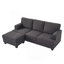 Canapé en L 86 po avec organisateur d'accoudoirs, canapés 3 places avec repose-pieds mobile, canapé modulaire confortable avec coussin épais-1523768324