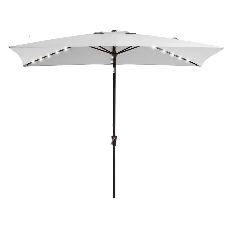 Parasol lumineux de marché rectangulaire d'extérieur 6,5 x 10 pi, Gris clair