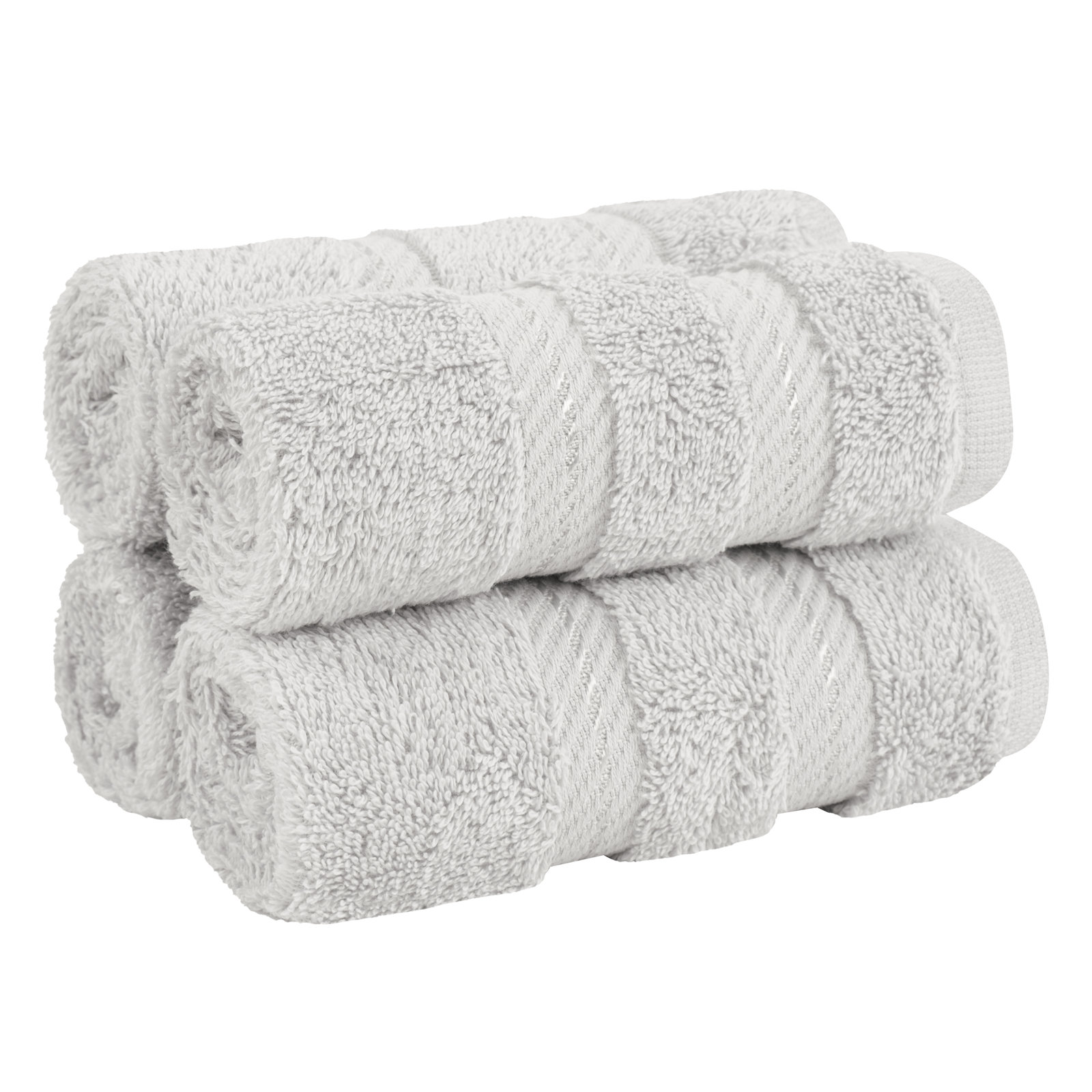 Darcelle 100% Cotton 4-Piece Turkish Washcloth Set, Silver Gray