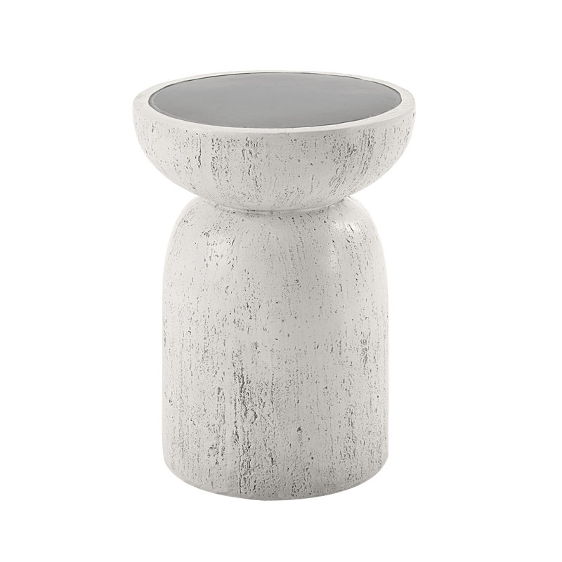 Table d'appoint moderne avec béton gris - finition naturelle, style industriel, rehausse le design élégant de la finition,