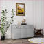 Buffet avec 3 portes et 3 tiroirs | Armoire de rangement en panneau de fibres à densité moyenne gris ardoise E1 | Contemporain | Chambre à coucher