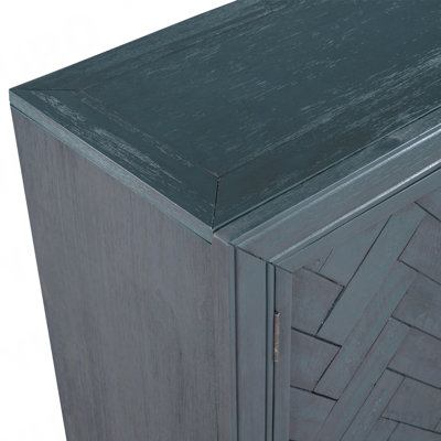 40" Modern Storage Cabinet, Unique Doors, 1-Adjustable Shelf - Standard