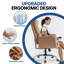 Fauteuil de direction ergonomique en similicuir capitonné avec accoudoirs rembourrés-1281322453