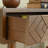 Asante 39" Tall Walnut Console Table With Geometric Fluted 2-Drawers And Open Storage Shelf