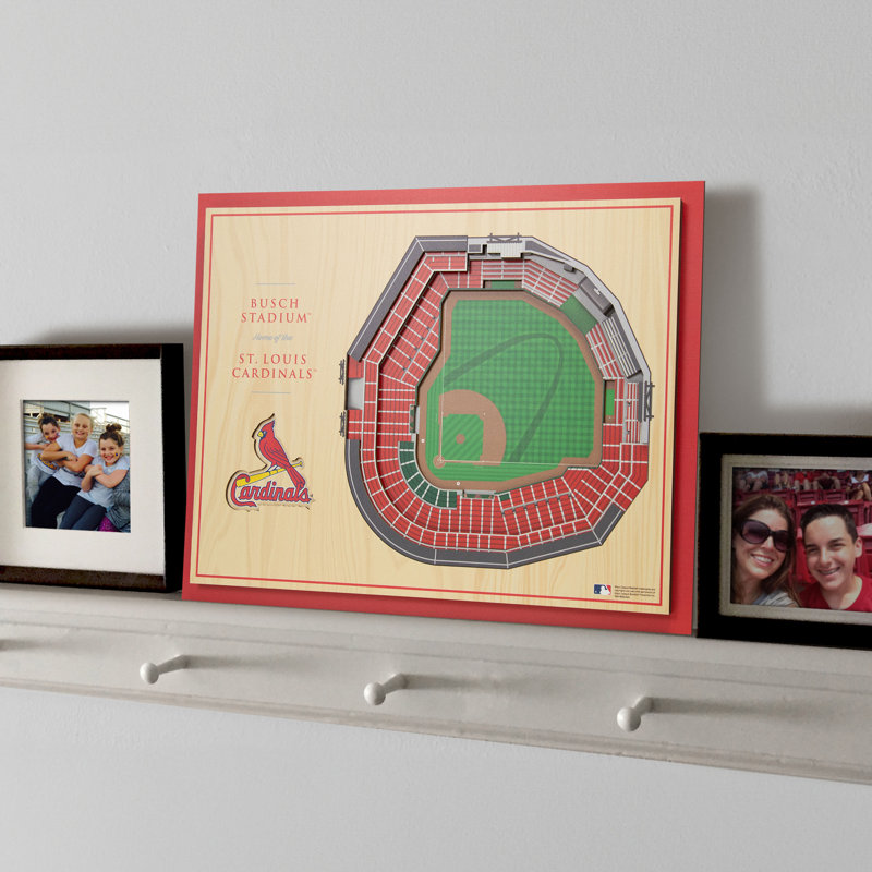 St. Louis Cardinals 3D Stadium Wall Art in Red and Natural Wood