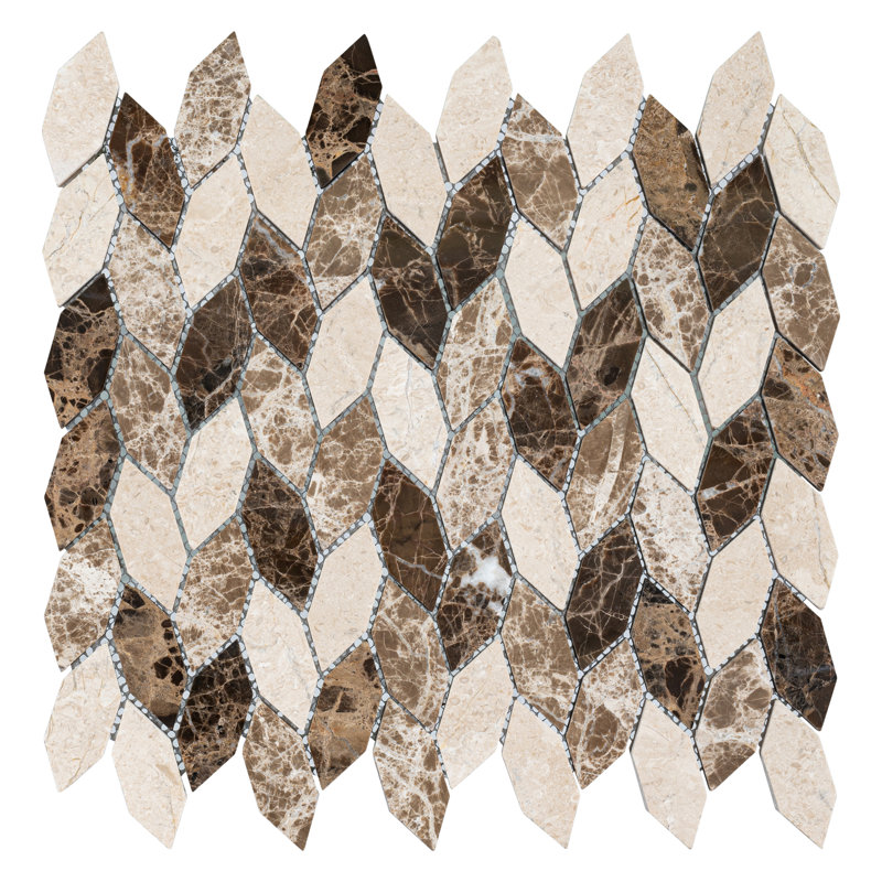 Channing-Elongated Hex 1" x 2.5" Marble Geometric Mosaic Kitchen Backsplash, Bathroom, Shower, Pool, Wall and Floor Tile