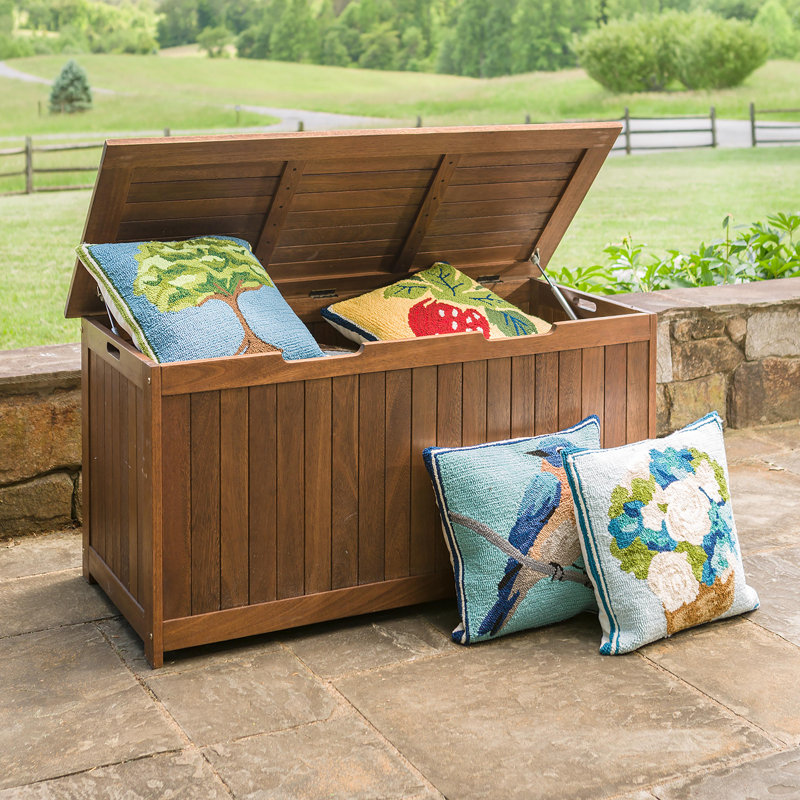 Boîte de rangement intérieure / extérieure en bois d'eucalyptus 49 "Lancaster