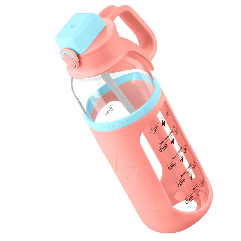 Ariviia 64 oz Bouteille d'eau en verre, Rose