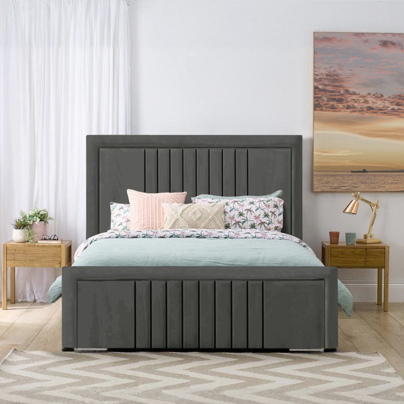 Amandaleigh Upholstered Bed, Asphalt, Single (3')