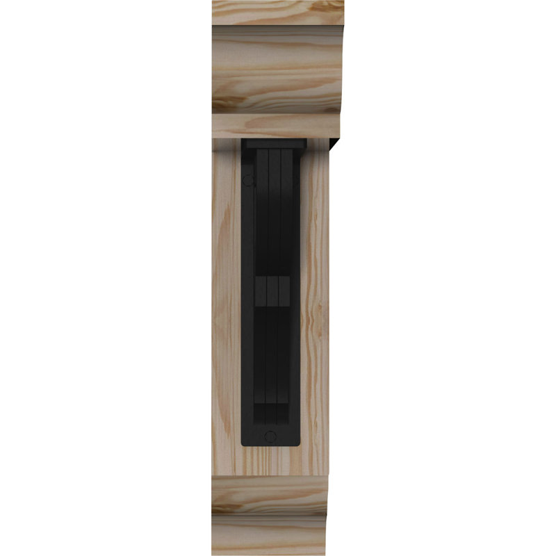 Bradford 4" Triple Brace Ironcrest Bracket, 18"H x 15 1/2"D, 3 1/2"W x 4"T Douglas Fir (Smooth)