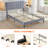 Platform Bed with Upholstered Adjustable Headboard, No Box Spring Needed-71962124-119552389