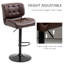 Ensemble de 2 tabourets de bar avec siège réglable, coussin épais rembourré et repose-pieds en métal pour bar personnel, brun-1036664480