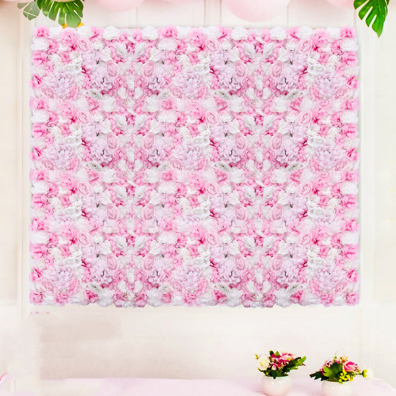 Ensemble de 6 décorations murales fleur rose