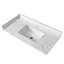 Comptoir de meuble-lavabo en pierre frittée blanche de 37 pouces avec dosseret et trou de 4 po - Pierre, lavabo rectangulaire, trou de robinet pré-percé,